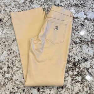 Vintage Moschino Cream Leather Pants Size 28 Never Worn
